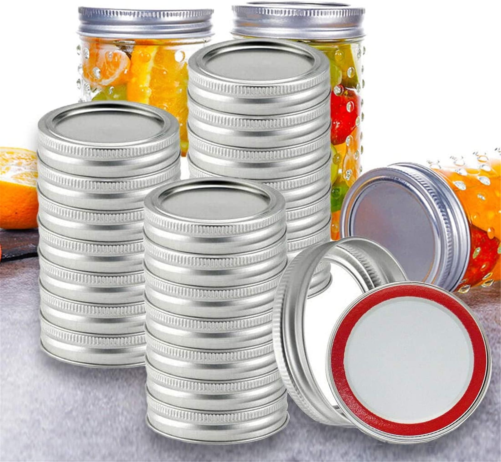 Canning Lids Wide Mouth 86mm 24 Sets (Lids&Bands) Canning Jar Lids