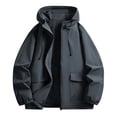 thumbnail image 5 of Stamzod Mens Rain Jackets Waterproof with Hood Outdoor Hiking Windbreaker Jacket Lightweight Rain Coats for Men Dark Gray-3 XXXL, 5 of 6