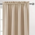thumbnail image 3 of Monfince 1pc Blackout Curtains Room Darkening Thermal Insulated Bedroom Curtains Pure Color Curtain Rod Pocket Drapes, 1 Panel, 3 of 6