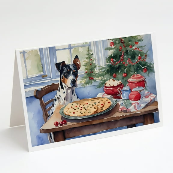 Catahoula Christmas Cookies Greeting Cards Pack of 8 7 in x 5 in