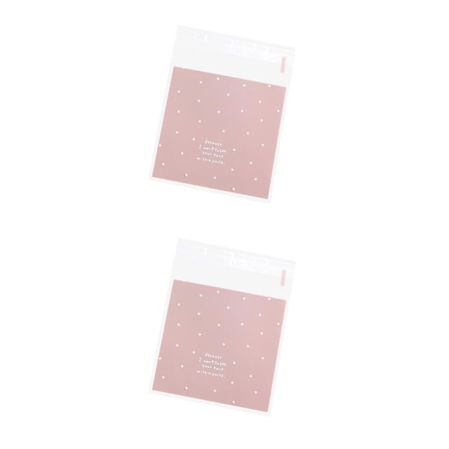 Kearding Bolsa autosellante de 100 piezas, bolsas para galletas, dulces, Kit surtido, fiesta, banquete, postre, autosellante, bolsa de regalo Rosa 2piezas
