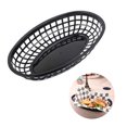 thumbnail image 3 of Cesta De Pan De Plástico Cesta De Comida Rápida De Forma Ovalada Bandeja De Escurridor De Cocina Para Servir Deli Servir Frutas Verduras Pollo Hamburguesas Sándwiches Patatas Fritas Negro 24 Uds Guardurnaity HA013221-00, 3 of 6