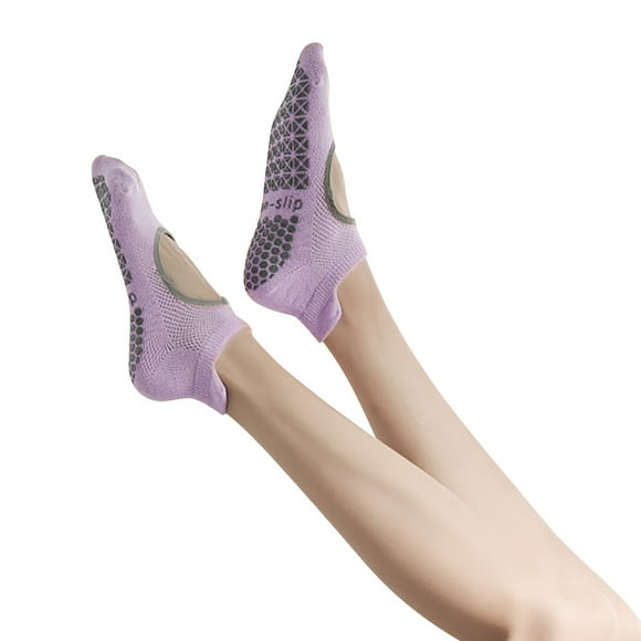 MZXELPRJD No Show Socks Womens Ladies' Solid Color Backless Grip Socks Yoga Ankle Sports Socks Ladies' Anti Slip Slippers Socks, Socks for Women Purple
