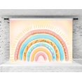 thumbnail image 1 of Kate Easter Backdrops Rainbow Photography Backdrops Spring Easter Carrot Eggs Backdrops Party Decoration ,7x5ft, 1 of 4