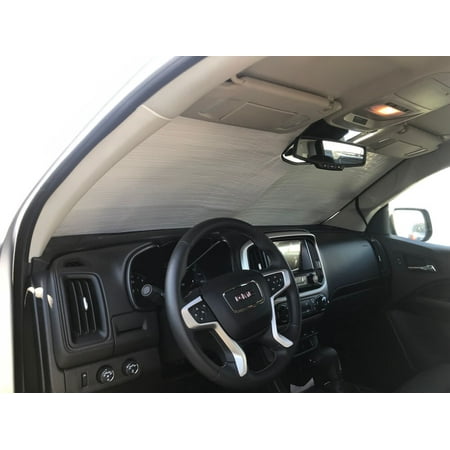 The Original Windshield Sun Shade, Custom-Fit for Chevrolet Colorado Truck (Standard Cab) w/ Sensor 2015, 2016, 2017, 2018, 2019, Silver