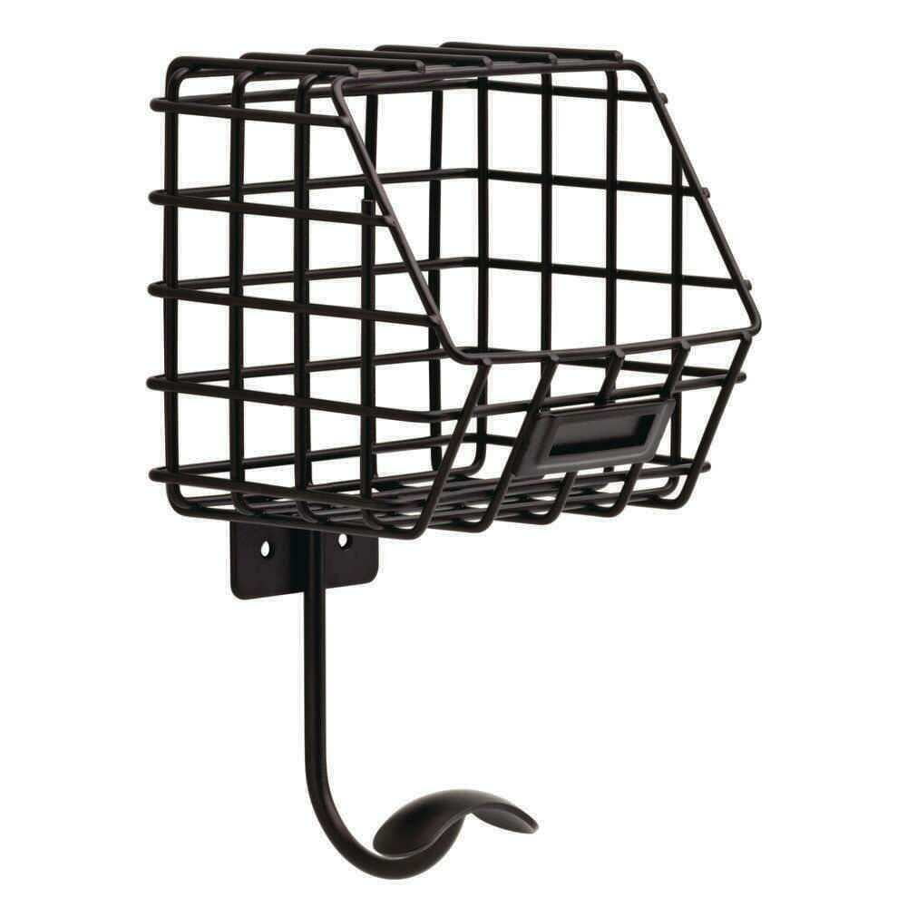 Liberty B28746CFB 6 1/4" Flat Black Industrial Basket with 1 Hooks