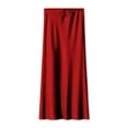 thumbnail image 2 of LYMAYTER Women Maxi Skirts Summer Satin Silk High Waist Drawstring Ruffle A-Line Maxi for Skirt S-XL, 2 of 9