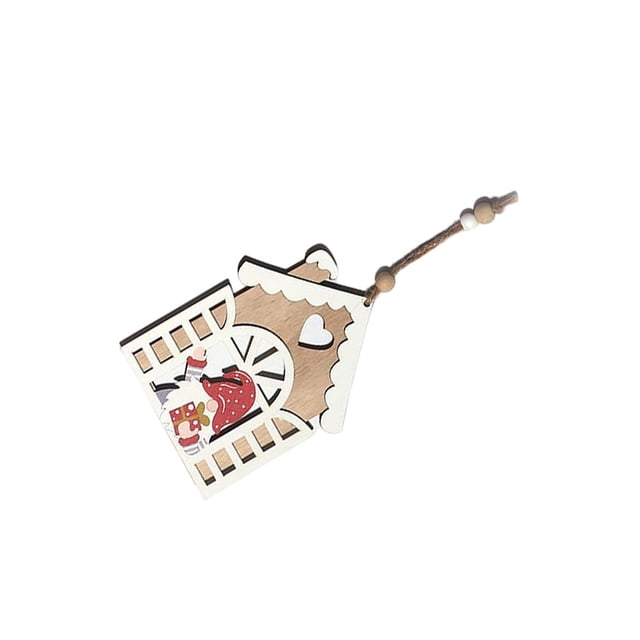 Bewildely Colgante de de Navidad de varias formas, figurita con forma de gnomo de copo de nieve, manualidades, colgador de puerta DIY para anciano Kits de decoración para fiestas Casa de nieve Bewildely HA070074-04