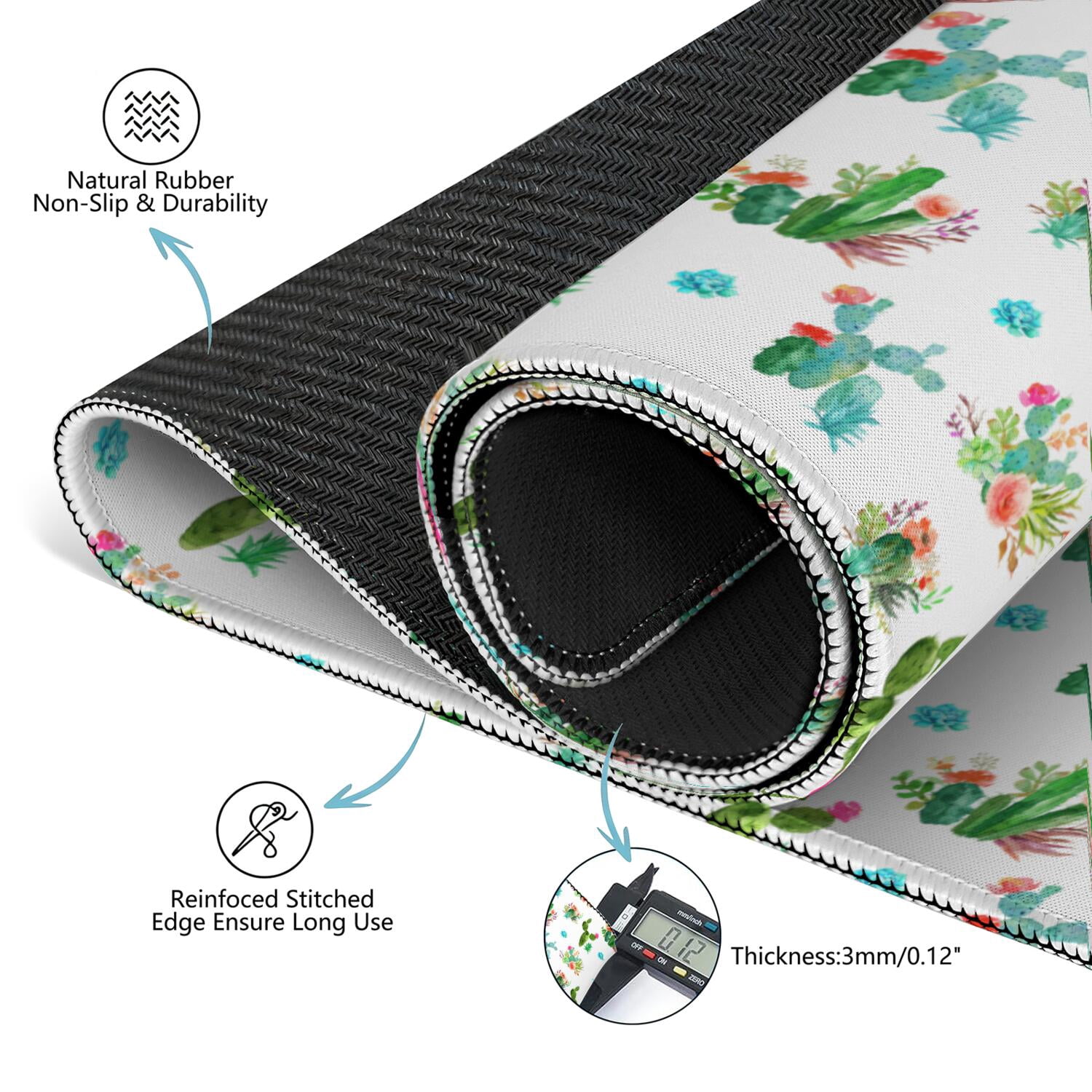 Large 31.5x31.5 Inch Plants Design Game Mat Crafted from Durable Rubber Featuring Anti-Slip Surface and Noise Dampening Properties for Mahjong Card Games
