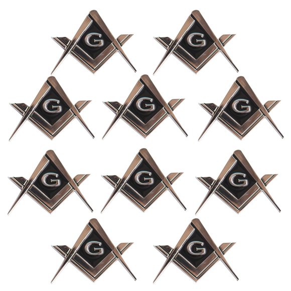 Emblema vehicular CREATRILL masónico cromado de 7 cm, 10 piezas