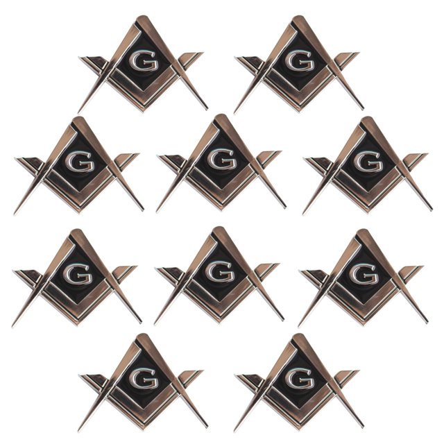 Emblema vehicular CREATRILL masónico cromado de 7 cm, 10 piezas
