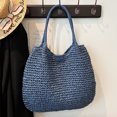thumbnail image 4 of husxh Women Vintage Shoulder Bag Large Capacity Retro Straw Handbag Hasp Closure Simple Weaving Handbag Ladies Summer Daily Bag, 4 of 9