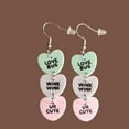 thumbnail image 3 of Valentine's Gift 2pcs Lightweight Acrylic Love Heart Earrings Fashioanble Ear Hooks Ear Dangler, 3 of 9