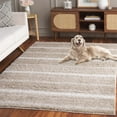 thumbnail image 3 of SAFAVIEH Border & Stripe Jerred Striped Shag Area Rug, Beige/Ivory, 6'7" x 6'7" Square, 3 of 8