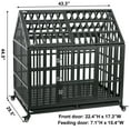 thumbnail image 3 of Elitezip Heavy Duty Dog Cage Pet Crate with Roof Strong Metal Kennel and Crate for Medium and Large Dogs,four Locking Wheels, 43.3"L X 30"W X 41.7"H, 250LBS Weight Capacity, Black, 3 of 7