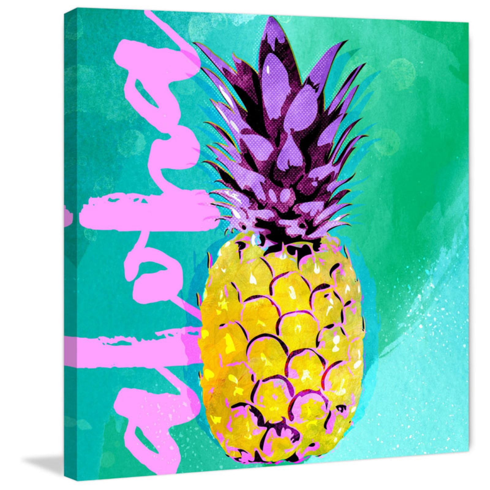Marmont Hill 'Pineapple Aloha' by Rick Martin Painting Print on Wrapped Canvas