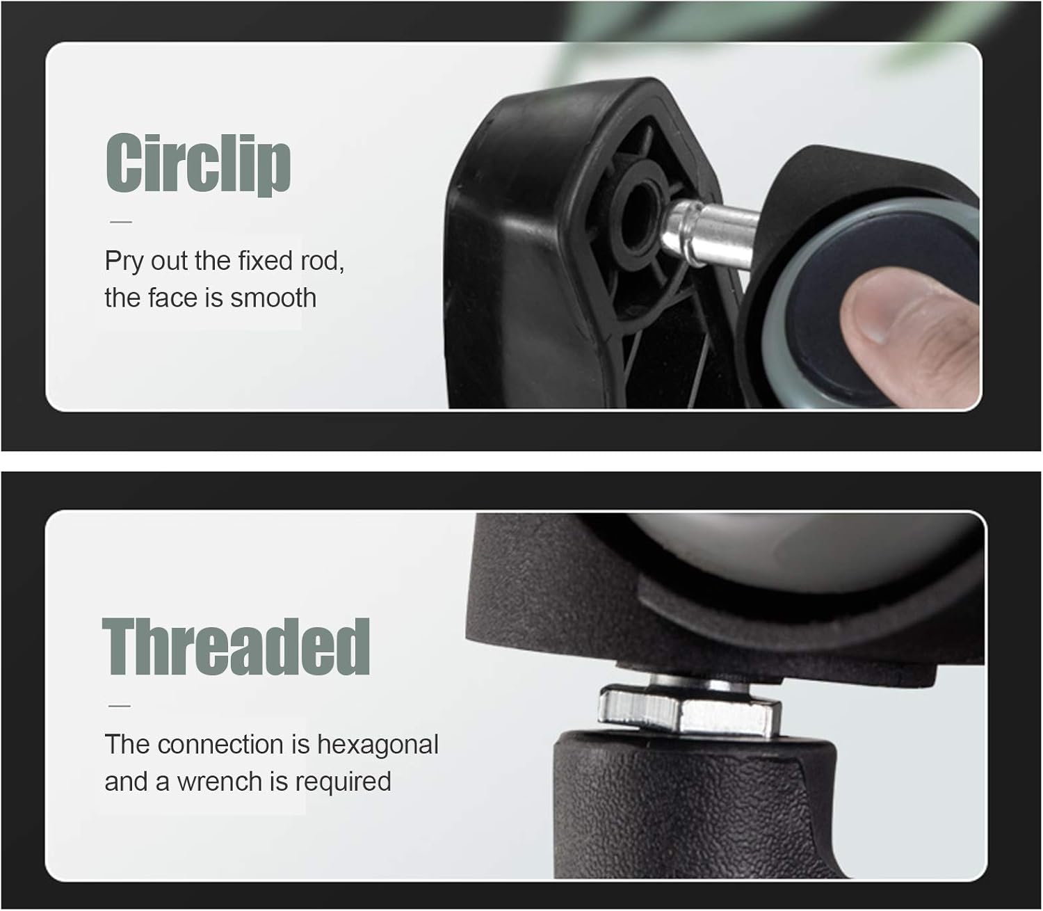 Gamvdout Plate Casters 5 Pcs Furniture Casters Large Office Chair Casters Silent Replacement Wheels Crib Casters 360° Rotation Load 300KG