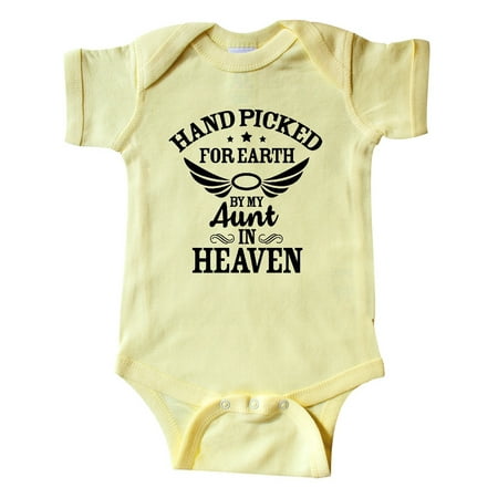 

Handpicked for Earth By My Aunt in Heaven with Angel Wings Infant Creeper