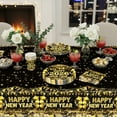 thumbnail image 5 of Tumao Happy New Years Party Decorations, New Years Plates and Napkins Party Supplies, Black Gold Theme Tableware Set for Family 81Pcs 20 Guests, 5 of 6