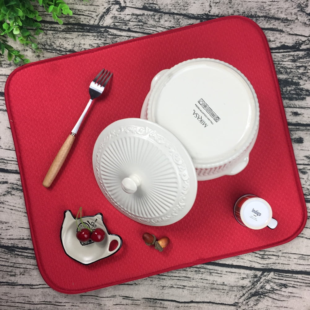 Ultra Absorbent Reversible Microfiber Dish Drying Mat and Protector for