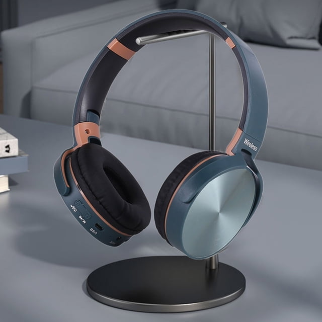 Auriculares estéreo Bluetooth 5.0 HIFI, auriculares para juegos sobre la oreja, modo de graves bajos, azul verdoso