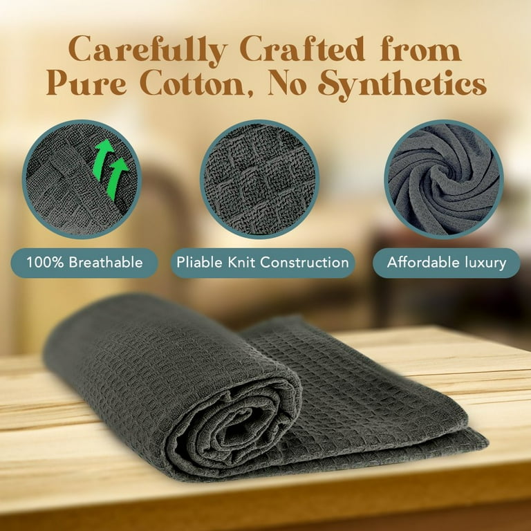 JMR Cozy Waffle Weave Blanket Cotton Medium Weight Hotel Throw Blankets Great for Bed Couch Sofa Teal Charcoal King 108x90