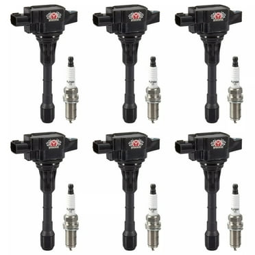 6-Pack Ignition Coil and Spark Plug Set for Nissan Maxima Replacement for UF550