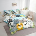 thumbnail image 3 of Castle Fairy Animal Dogs 7-Piece Twin Bedding Sets,Yellow Flower Bedding Comforter Set,Kawaii Cute Breathable Sheet Sets,Luxury Kids Bedroom Decor,Reversible, 3 of 8