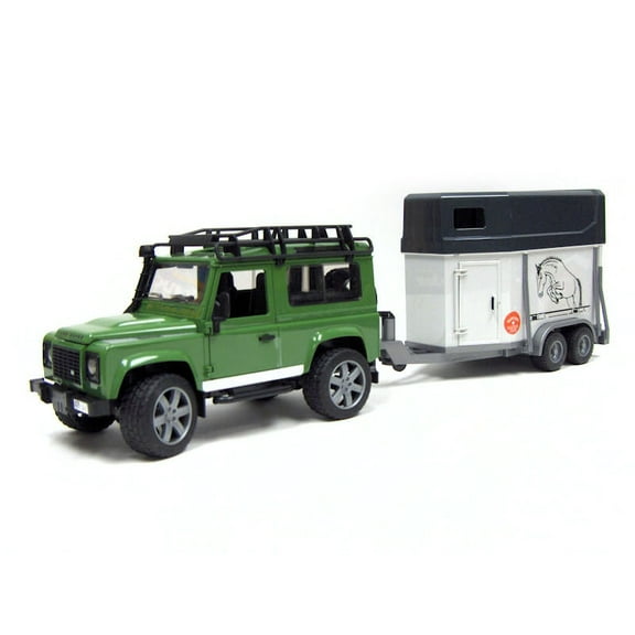 Bruder 02592 Land Rover Defender w/ Horse Trailer and Horse