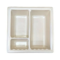 Recessed Shampoo Holder Soap Dish - Porcelain - 3 Sections - Bone Matte - Approx 13"x13"- for Shower Bathroom
