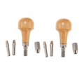 thumbnail image 4 of 2 Sets Jewelers Pin Vise Bead Drill Bits With Wood Ball Handle Collet Tool, 4 of 4