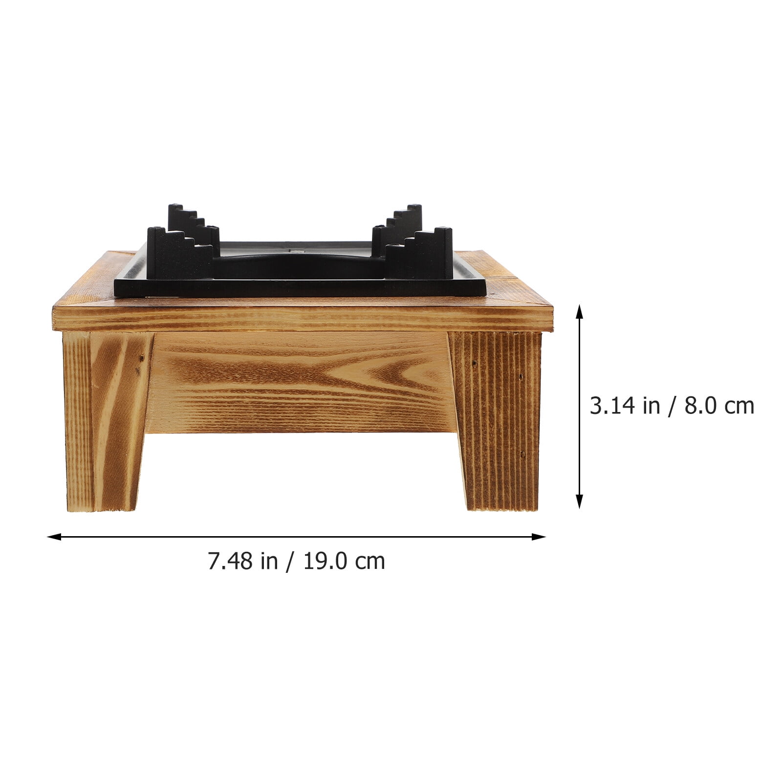 Masteelf Practical Black Synthetic Cooking Alcohol Stove for Kitchen Use with Pine Wood Frame and Design