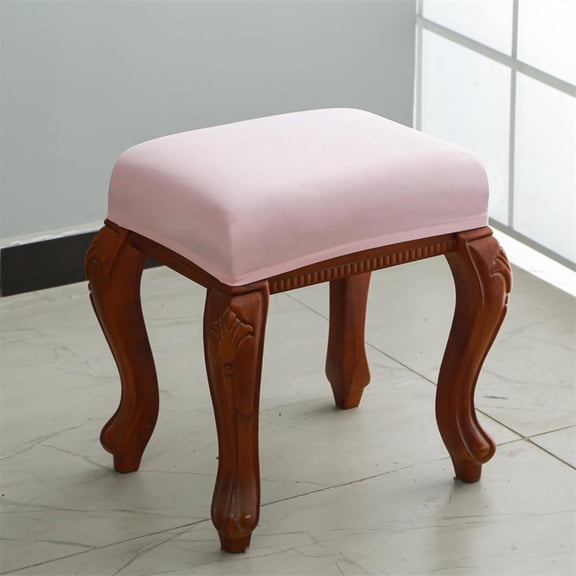Stretch Bar Stool Covers Rectangle, Vanity Stool Covers Dressing Chair Covers Saddle Seat Covers Counter Stool Cover Washable (Pink,1 Pack)