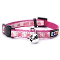 thumbnail image 1 of Campana de seguridad con cuello de gato Pawtitas Halloween Pink Skulls Glow, 1 of 8