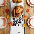 thumbnail image 5 of Fall Halloween Table Runner - 72 Inch Long Orange Pumpkins Wizard Hats Floral Bats Horror Cotton and Linen Blended Dress Scarves Farmhouse Table Runner for Kitchen Dining, Coffee Table, 13" x 72", 5 of 8