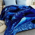 thumbnail image 3 of JML Soft Plush Fleece Blanket for Bed Queen 75"x87" 5lb,2 Ply Raschel Blanket Lion&Dolphin, 3 of 7