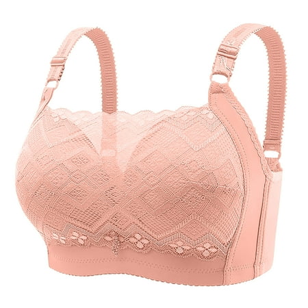Casual Push Up Bra for Women Lace Floral Print See Through Lingerie Underwear Plus Size Comfy Gathered Everyday Bras