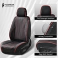 thumbnail image 4 of FLORICH Front Car Seat Covers, Premium Faux Leather Seat Protectors, Breathable Material Cushions Universal Fit for Most Cars, Black&RedLine, 4 of 8
