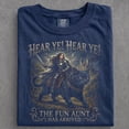 thumbnail image 2 of Hear Ye Hear Ye The Fun Aunt Has Arrived Shirt, Knight Riding Giant Black Cat Tee, Funny Aunt Comfort Colors Shirt, Fantasy Aunt Gift, 2 of 7