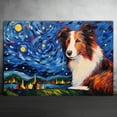 thumbnail image 2 of Border Collie Dog Watercolor Starry Night Van Gogh Painting Kits, Painting Watercolor Canvas, Canvas Suitable for Room Decor Cafe Decor Or Gift for Friends, 2 of 4