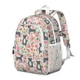 thumbnail image 2 of Boston Terrier Dog with Flower Backpack for School,Cute School Bag,Schoolbag with Adjustable Shoulder Straps & Padded Back,15"x11.42"x5.5", 2 of 6