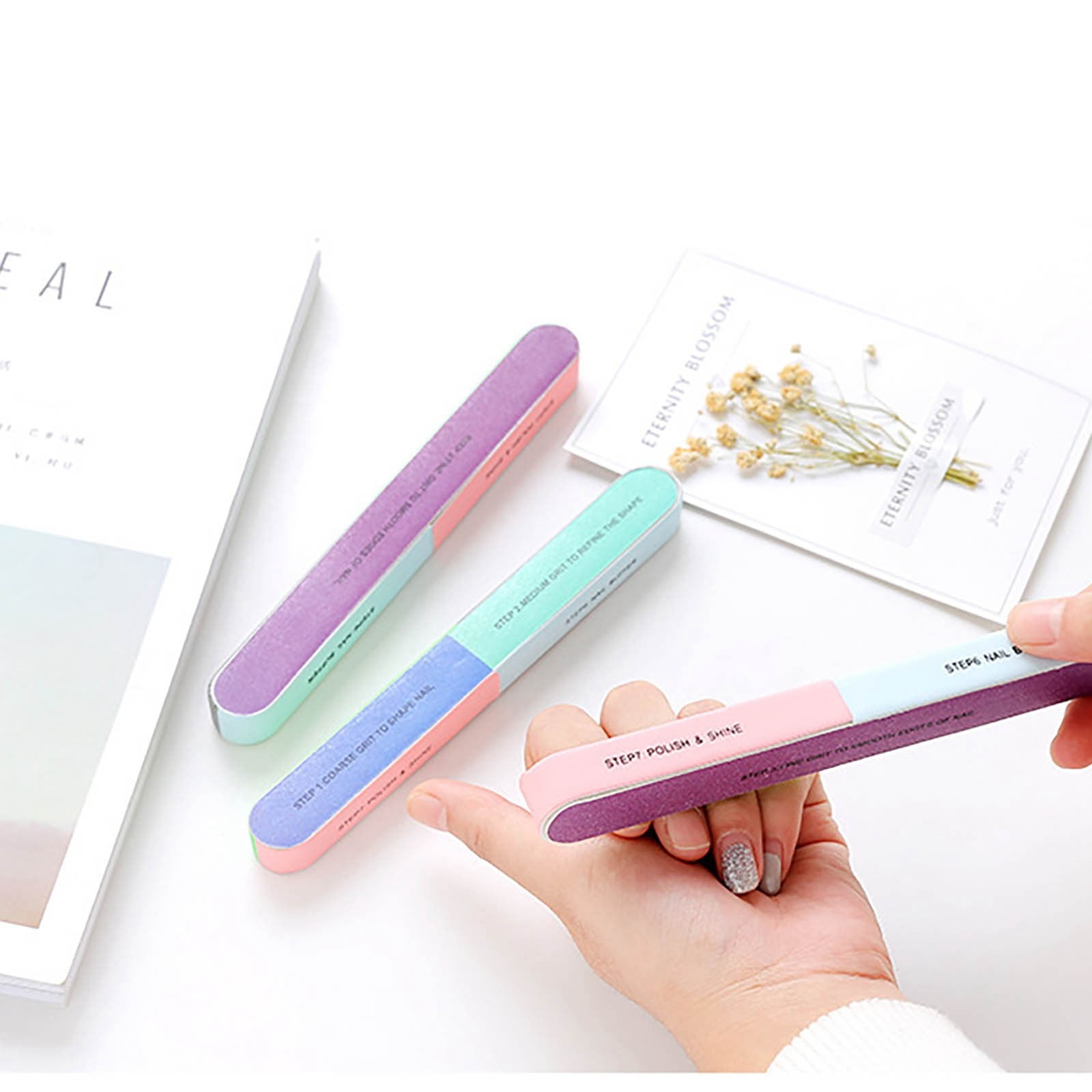 Nail Filers for Acrylic Nails Emery for Toenails Nail Sanding Bands 80 Curved Nail File for Gel Nails Nail Fillers 100/180 Acrylic Nail Filler Belle E File Nail Buffing for Dip Mini Nail File 240/240