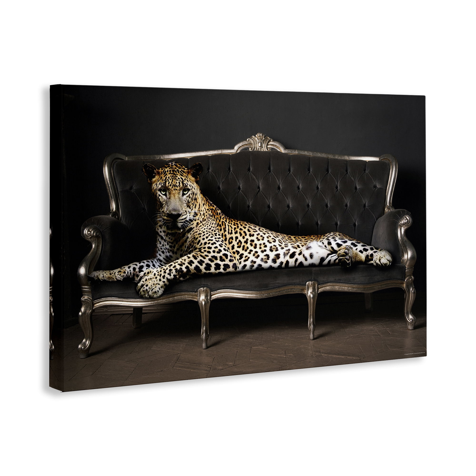 Stupell Industries Cheetah Sprawled on Couch Animals Painting Wrapped Canvas Art Print Wall Art, 30 x 20