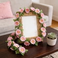 thumbnail image 4 of Artificial Vine Flower Garland, for Conditioner Pipe Wrapping, Indoor Wall & Window Display Decoration, Realistic Bloom Flowers, Green Vine, 1 Bloom Vine, 4 of 6