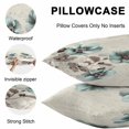 thumbnail image 5 of Throw Pillow Covers 16x16 Inch Set of 2, Blue Green Floral Waterproof Outdoor Pillow Covers, Spring Summer Mallow Flowers Retro Decorative Cushion Pillowcases for Couch, Sofa, Bed, Garden, Patio, 5 of 9