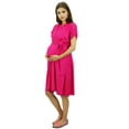 thumbnail image 4 of Bimba Maternity Robe Nursing Coverup With Side Shoulder Buttons Baby Shower Gift, 4 of 9