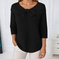 thumbnail image 4 of Women's Knit Bow Sweater Solid Color Pullover Top, 4 of 6