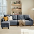 thumbnail image 4 of Pingliang Home Convertible Sectional Sofa with Storage Ottoman and Side Storage Pockets,Modern 4 Seat L Shaped Couch with 19.3" Seat Depth for Living Room Office Apartment Studio,Light Gray, 4 of 14