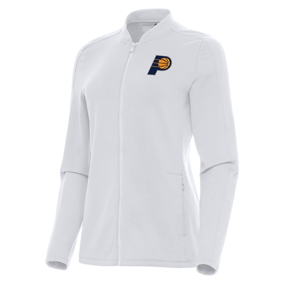 Women's Antigua White Indiana Pacers Continual Full-Zip Jacket