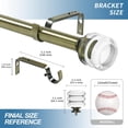 thumbnail image 3 of Urbanest Adjustable Single Curtain Rod Set Palazzo Crystal Finials – 1 -Inch Diameter, With Antique Brass Rod, 28–48 Inches, 3 of 6